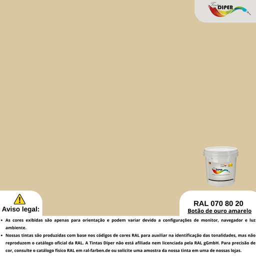 RAL 070 80 20(P)Botão de ouro amarelo