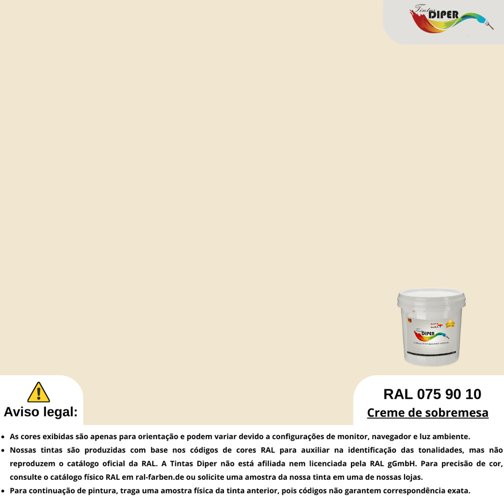 RAL 075 90 10(P) Sobremesa Creme | Diper
