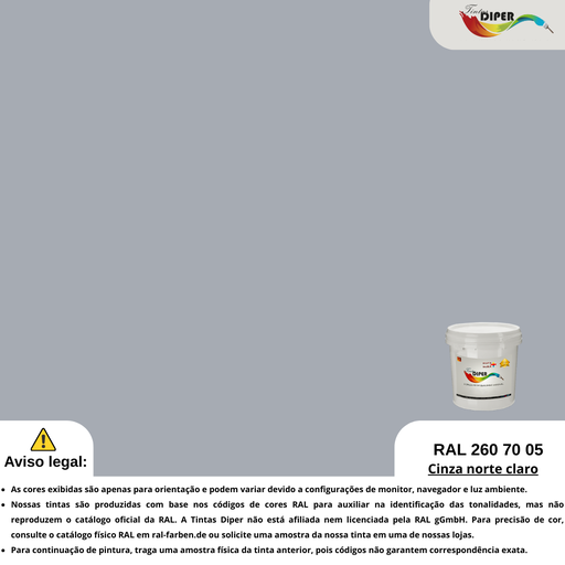RAL 260 70 05 (T) Cinza claro do norte