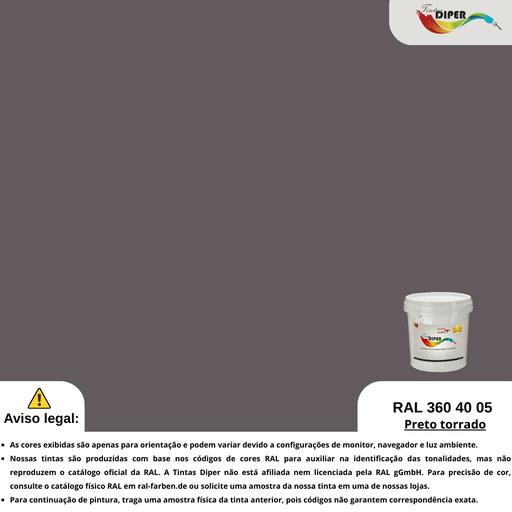 RAL 360 40 05(DD)Preto assado