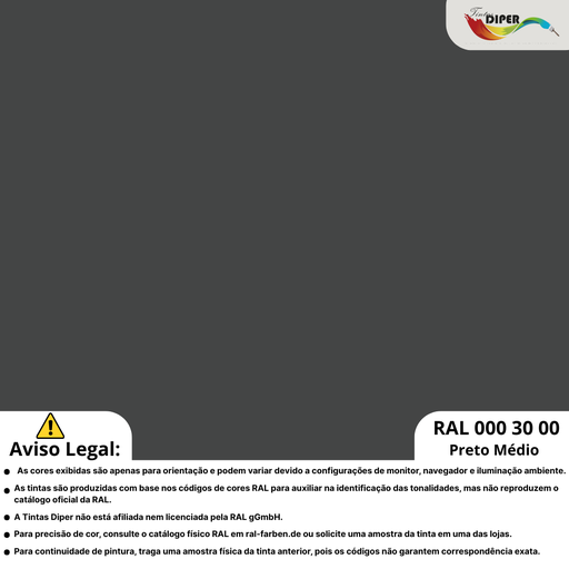 RAL 000 30 00(DD) Preto Médio